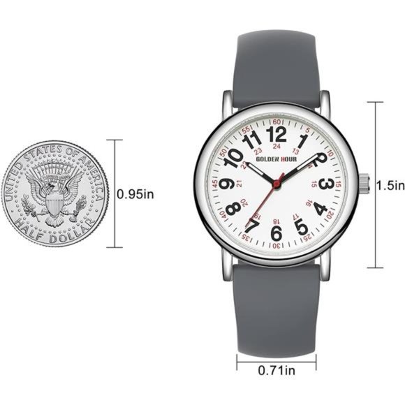 Waterproof Watch  - Military Time Luminous with Second Hand, Silicone Band - Picture 5 of 6